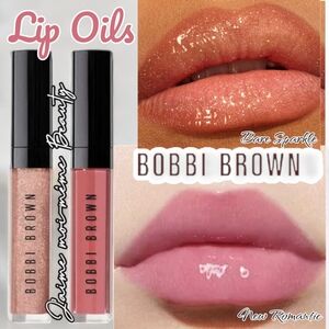 Bobbi Brown Lip Oils In Bare Sparkle (Baby Pink Sparkle) & New Romantic Pink